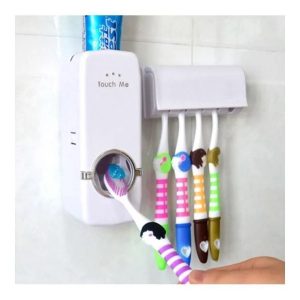 dispensador crema dental porta cepillos